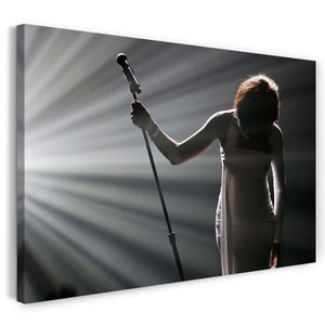 Leinwandbild Whitney Houston im Konzert Mikrofon in der Hand