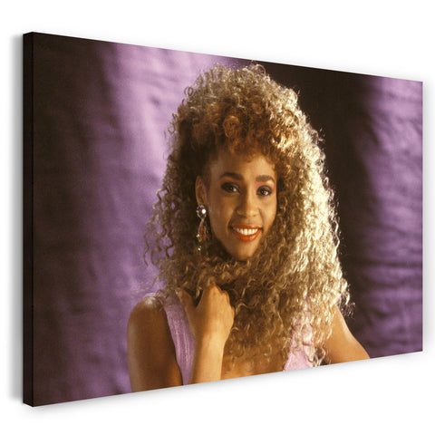 Leinwandbild Whitney Houston in jungen Jahren mit Dauerwelle