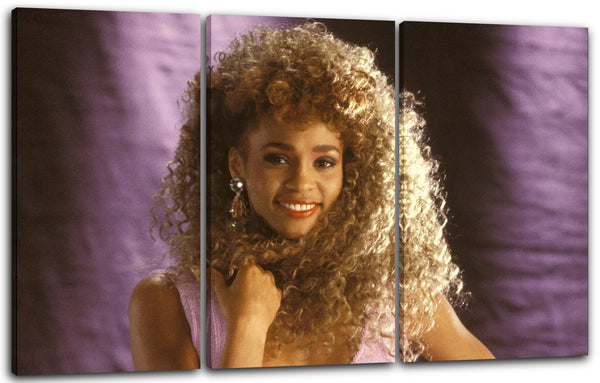 Leinwandbild Whitney Houston in jungen Jahren mit Dauerwelle