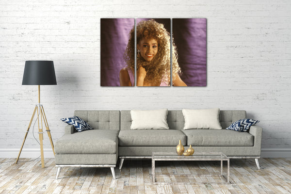 Leinwandbild Whitney Houston in jungen Jahren mit Dauerwelle