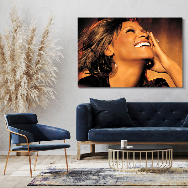 Leinwandbild Whitney Houston lachend anmutig Legends Never Die