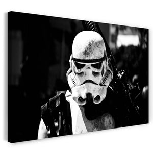 Leinwandbild Star Wars Stormtrooper mit Gewehr auf Schulter rough dirty