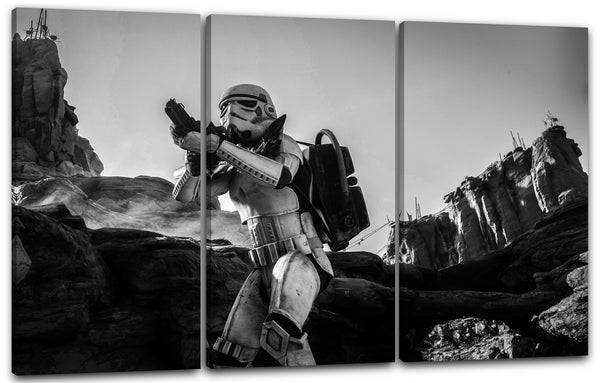 Leinwandbild Star Wars Stormtrooper vor Tal-Kulisse