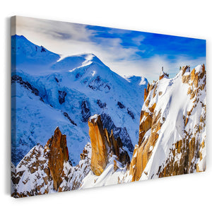 Leinwandbild Berg mit Schnee-Landschaft im Winter Ski fahren Snowboard Panorama