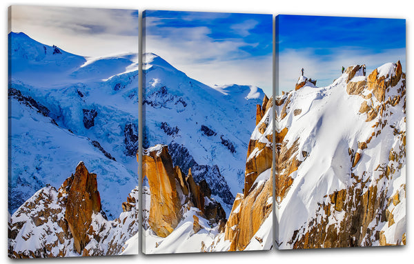 Leinwandbild Berg mit Schnee-Landschaft im Winter Ski fahren Snowboard Panorama