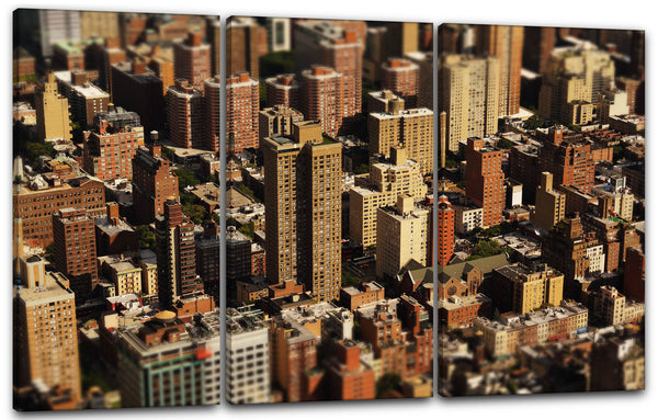 Leinwandbild New York Brooklyn Skyline rote Backstein-Häuser Gebäude urbane Architektur
