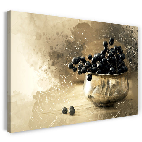 Leinwandbild Abstrakt Beeren in Schale Stillleben Foto Kunst-Filter Wand-Deko