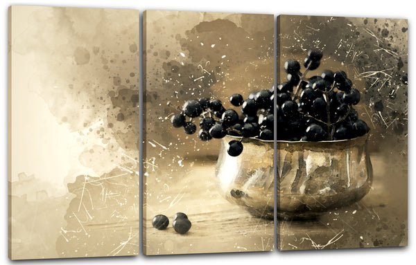 Leinwandbild Abstrakt Beeren in Schale Stillleben Foto Kunst-Filter Wand-Deko
