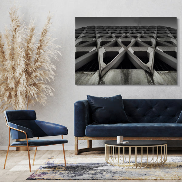 Leinwandbild Abstrakt Architektur Fassade mit Struktur