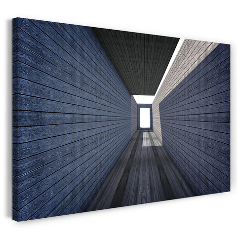 Leinwandbild Abstrakt Architektur Aufzuggang von unten