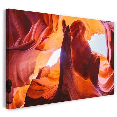 Leinwandbild abstrakte Steinlandschaft in orangenem Farbton