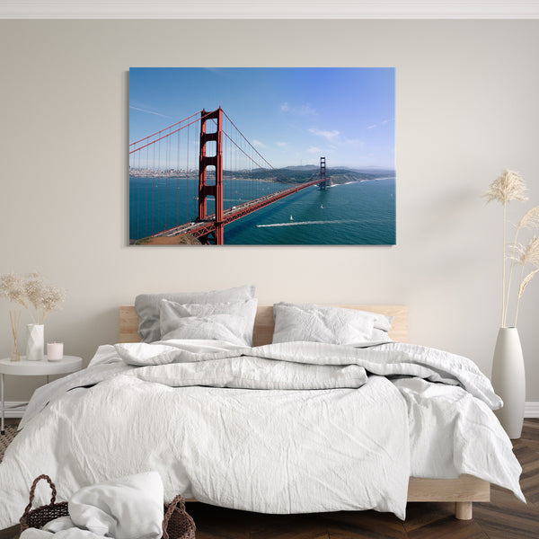 Leinwandbild Golden Gate Bridge Blick von schräg oben