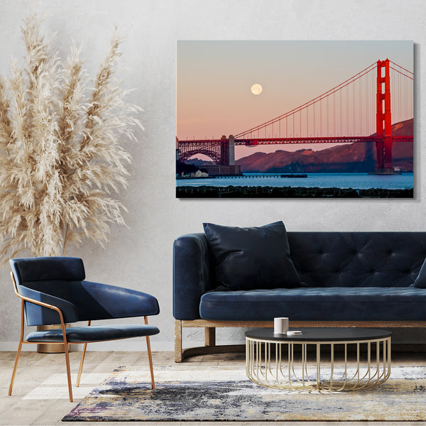 Leinwandbild Golden Gate Bridge Blick von unten