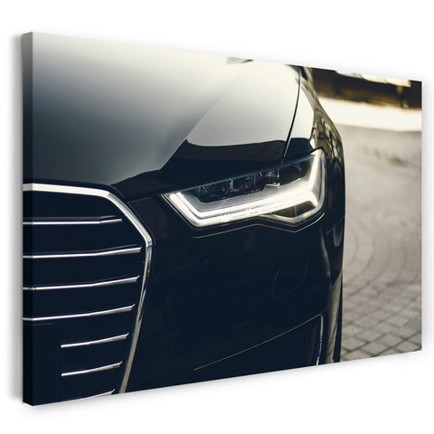 Leinwandbild Auto Bilder Sportwagen schwarz links vorne Licht