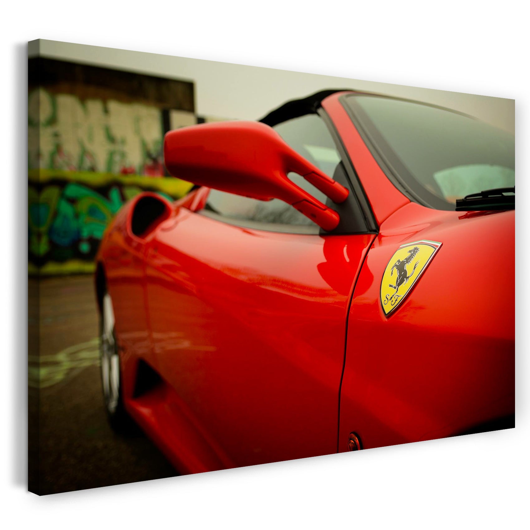Leinwandbild Autobilder Ferrari vorne rechts Nachaufnahme