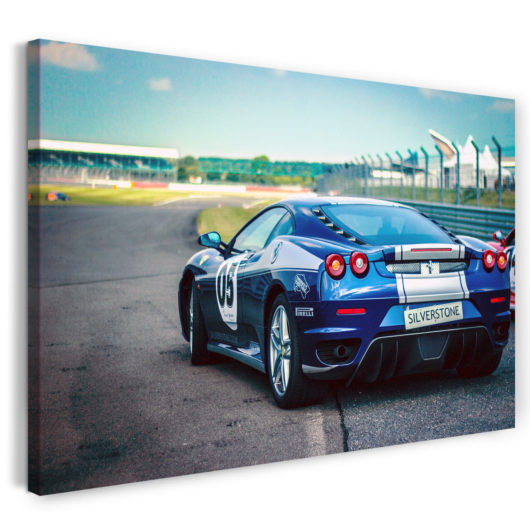 Leinwandbild Autobilder Ferrari blau-Metallic