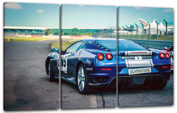 Leinwandbild Autobilder Ferrari blau-Metallic