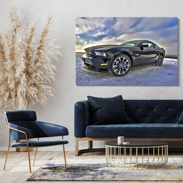 Leinwandbild Autobilder Ford Mustang von vorne links seitlich