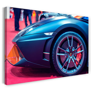 Leinwandbild Auto Bilder Sportwagen Metallic Blue