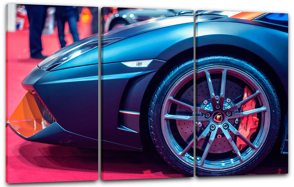 Leinwandbild Auto Bilder Sportwagen Metallic Blue