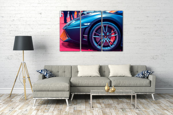 Leinwandbild Auto Bilder Sportwagen Metallic Blue