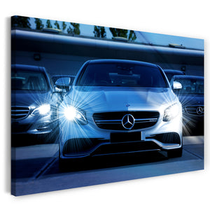 Leinwandbild Autobilder Sportwagen weiß von vorne