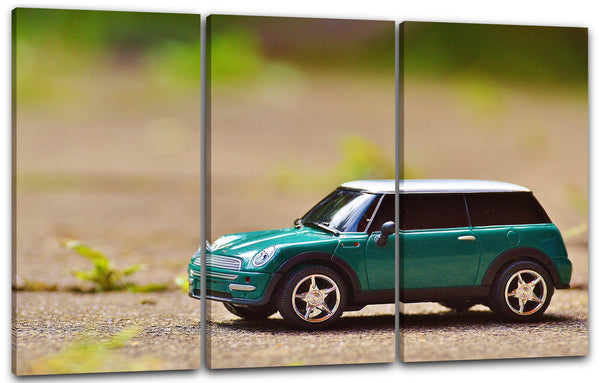 Leinwandbild Autobilder Mini Cooper Miniatur