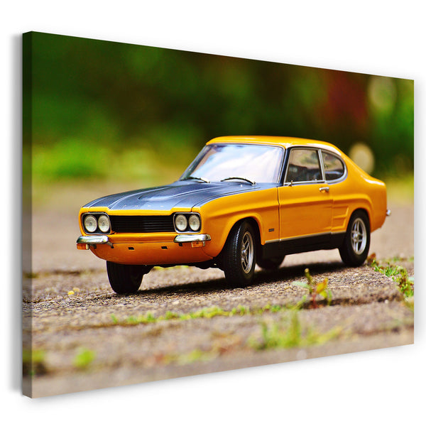 Leinwandbild Autobilder Miniatur Ford gelb-schwarz