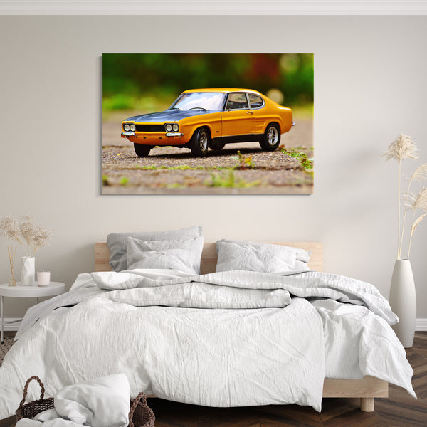 Leinwandbild Autobilder Miniatur Ford gelb-schwarz