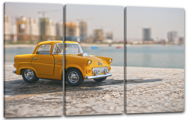 Leinwandbild Autobilder Miniatur gelb