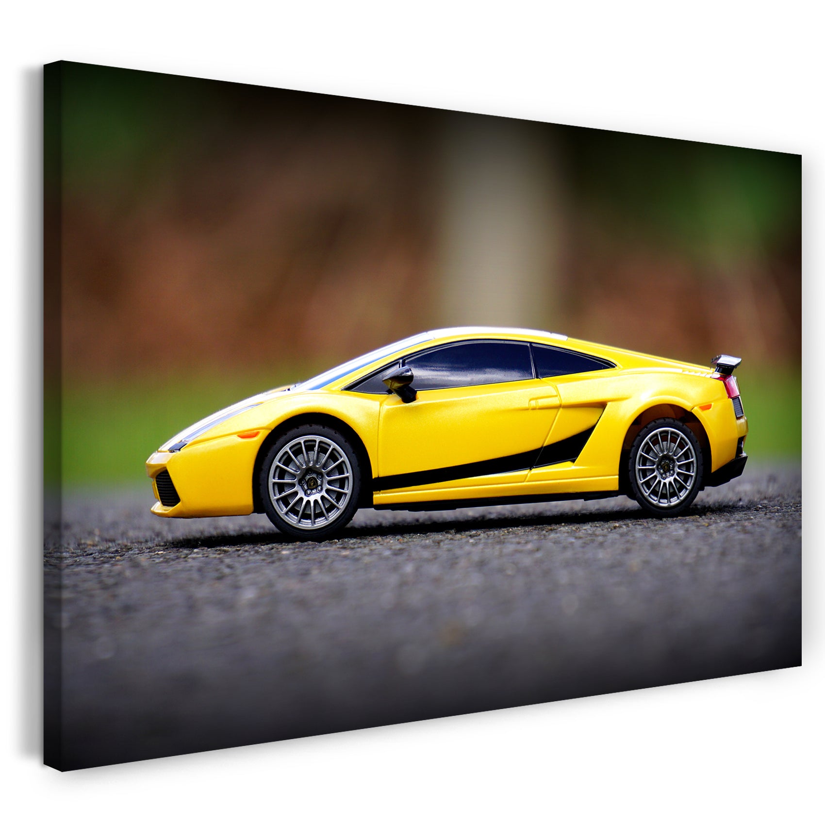 Leinwandbild Auto Bilder Miniatur Sportwagen gelb