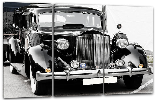 Leinwandbild Autobilder Oldtimer schwarz-weiß