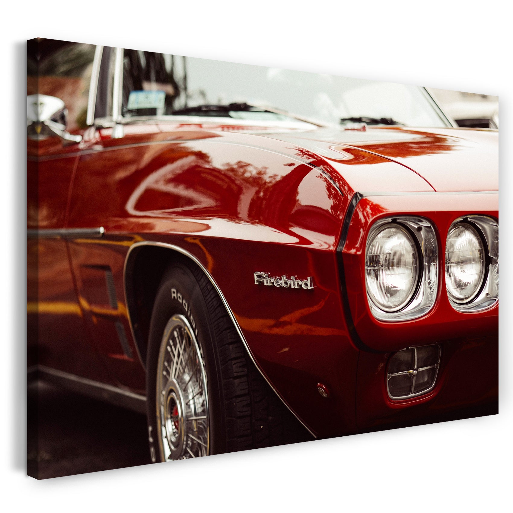 Leinwandbild Autobilder Oldtimer Firebird rot