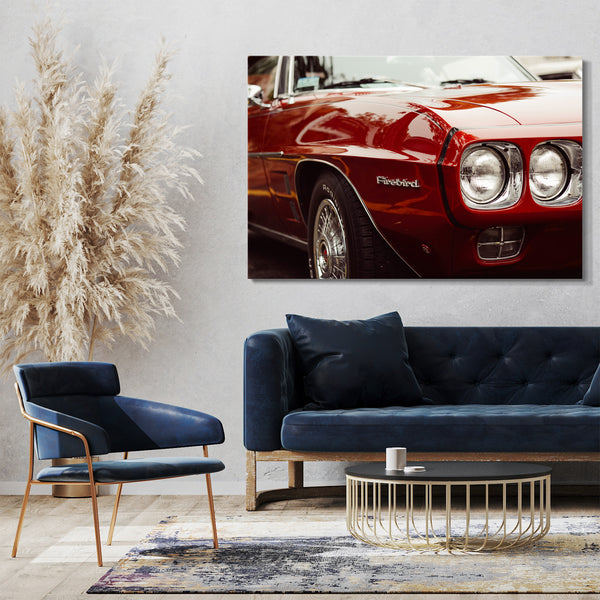 Leinwandbild Autobilder Oldtimer Firebird rot