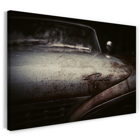 Leinwandbild Verrosteter Oldtimer Plymouth