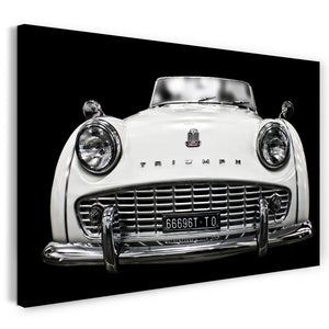 Leinwandbild Autobilder Oldtimer Triumph weiß