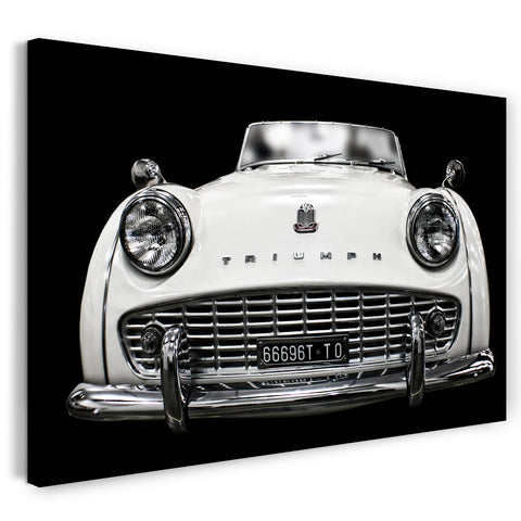 Leinwandbild Autobilder Oldtimer Triumph weiß
