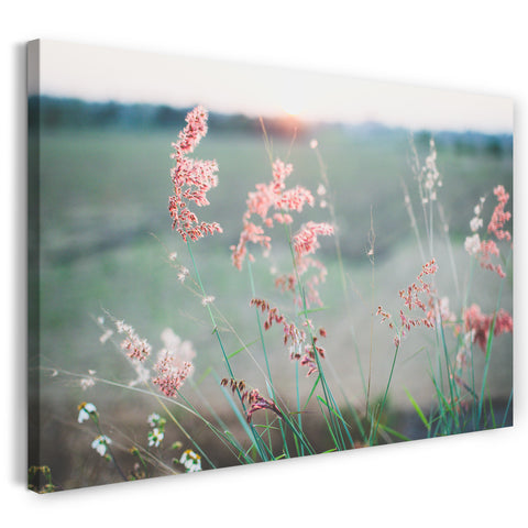 Leinwandbild Blumenbilder Blütenstengel verschwommener Hintergrund