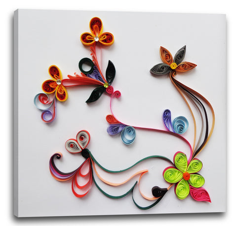 Leinwandbild Blumenbilder Blumenfotos buntes Blumenmuster aus Papier