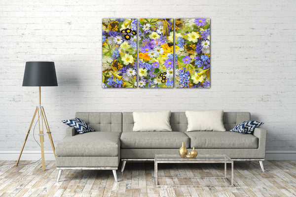 Leinwandbild Blumenbilder Blumenfotos Blumenmeer aus vielen bunten Blüten