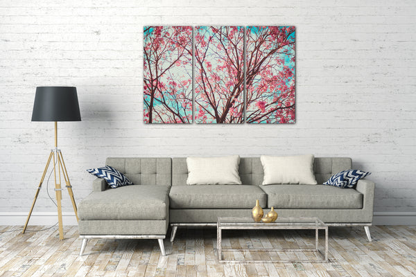 Leinwandbild Blumenbilder Blumenfotos Blüten-Baum mit rosa pinken Blüten