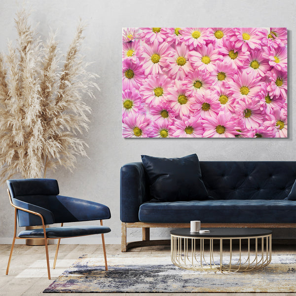 Leinwandbild Blumenbilder Blumenmeer aus rosa Blüten und Blumen