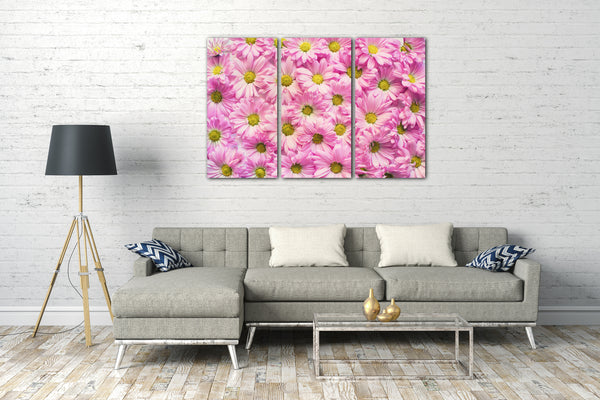 Leinwandbild Blumenbilder Blumenmeer aus rosa Blüten und Blumen