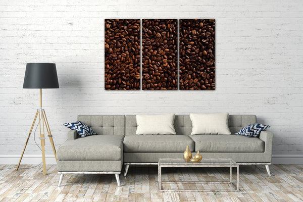 Leinwandbild Wandbild Küchendeko Kaffee- und Cappuccino-Bohnen