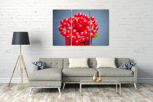 Leinwandbild Wandbild Küchendeko Essensbilder Preiselbeeren Früchte rot