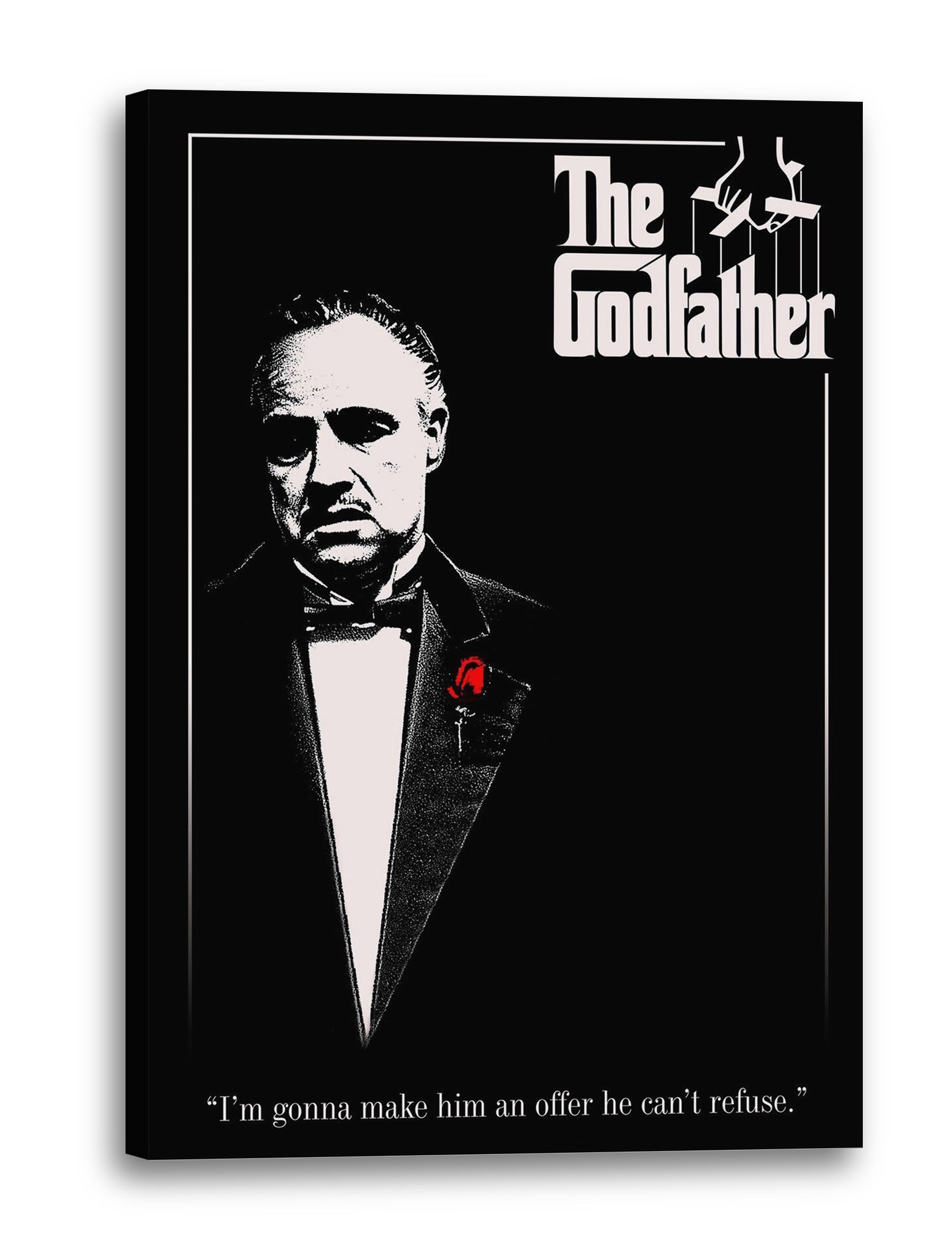 Leinwandbild Filmplakat Der Pate Don Vito Corleone Marlon Brando mit Spruch unten