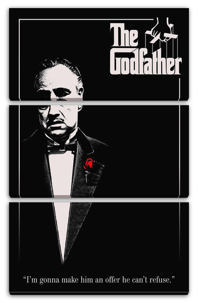 Leinwandbild Filmplakat Der Pate Don Vito Corleone Marlon Brando mit Spruch unten
