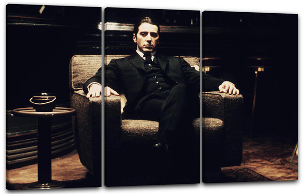 Leinwandbild Filmplakat Filmmotiv Der Pate Al Pacino Michael Corleone auf Sessel