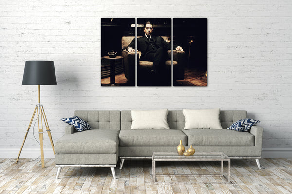 Leinwandbild Filmplakat Filmmotiv Der Pate Al Pacino Michael Corleone auf Sessel
