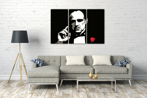 Leinwandbild Filmplakat Der Pate Don Vito Corleone Marlon Brando nachgezeichnet